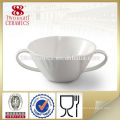 Ceramic microwave soup bowl with handle, two handled soup bowl